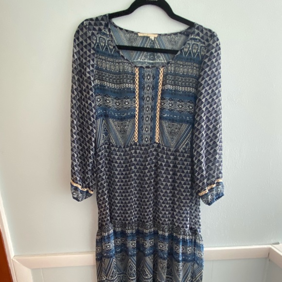 Anthropologie New Geometry Tiered Maxi Dress - Picture 3 of 11